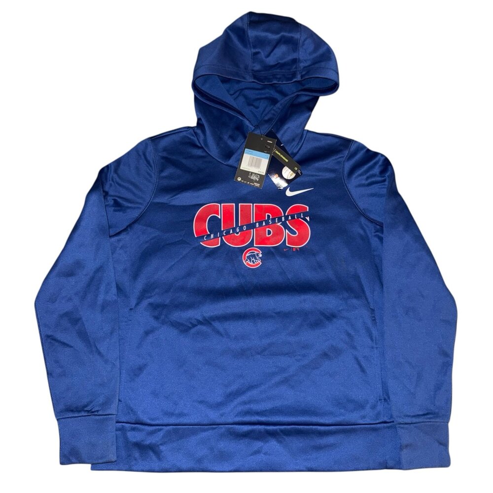 NWT Nike Chicago Cubs MLB Baseball Pullover Hoodie Sweatshirt Womens Blue Size M